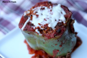 Stuffed Peppers with Beef, Rice, & Tomato