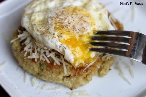 Quinoa Cakes Topped with Eggs - Mimi's Fit Foods